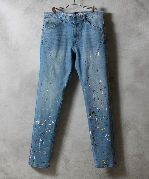 NUMBER (N)INE(ナンバーナイン)の「HAND PAINTED TAPERED SKINNY DENIM JEANS VINTAGE WASH / ハンドペイント テーパード スキニー デニムパンツ ヴィンテージ ウォッシュ(デニムパンツ・メンズ・ブルー・2/3/4)」の1枚目の写真