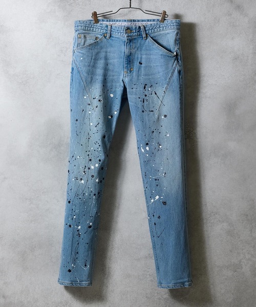 NUMBER (N)INE（ナンバーナイン）の「HAND PAINTED TAPERED SKINNY DENIM JEANS VINTAGE WASH / ハンドペイント テーパード スキニー デニムパンツ ヴィンテージ ウォッシュ（デニムパンツ・メンズ・ブルー/ブルー系その他2・2/3/4）」の2枚目の写真