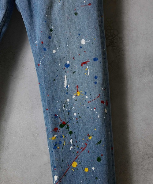 NUMBER (N)INE(ナンバーナイン)の「HAND PAINTED TAPERED SKINNY DENIM JEANS VINTAGE WASH / ハンドペイント テーパード スキニー デニムパンツ ヴィンテージ ウォッシュ(デニムパンツ・メンズ・ブルー・2/3/4)」の9枚目の写真