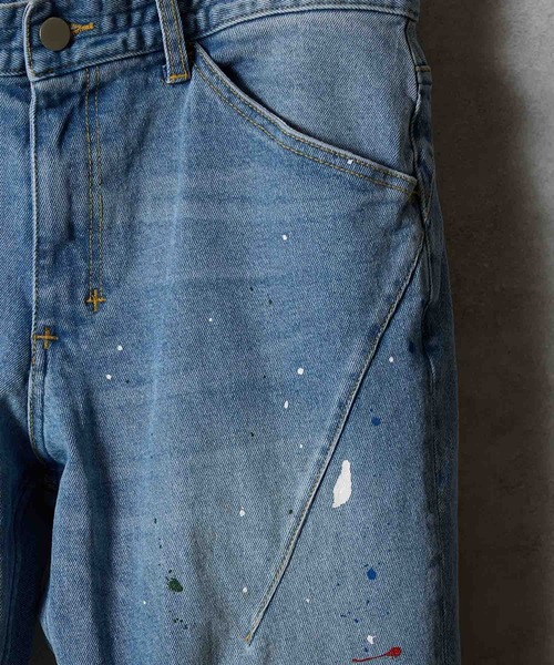 NUMBER (N)INE(ナンバーナイン)の「HAND PAINTED TAPERED SKINNY DENIM JEANS VINTAGE WASH / ハンドペイント テーパード スキニー デニムパンツ ヴィンテージ ウォッシュ(デニムパンツ・メンズ・ブルー・2/3/4)」の7枚目の写真