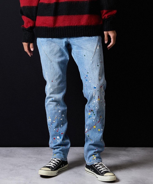NUMBER (N)INE(ナンバーナイン)の「HAND PAINTED TAPERED SKINNY DENIM JEANS VINTAGE WASH / ハンドペイント テーパード スキニー デニムパンツ ヴィンテージ ウォッシュ(デニムパンツ・メンズ・ブルー・2/3/4)」の14枚目の写真