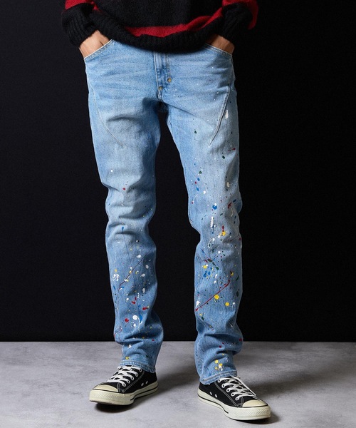 NUMBER (N)INE(ナンバーナイン)の「HAND PAINTED TAPERED SKINNY DENIM JEANS VINTAGE WASH / ハンドペイント テーパード スキニー デニムパンツ ヴィンテージ ウォッシュ(デニムパンツ・メンズ・ブルー・2/3/4)」の16枚目の写真