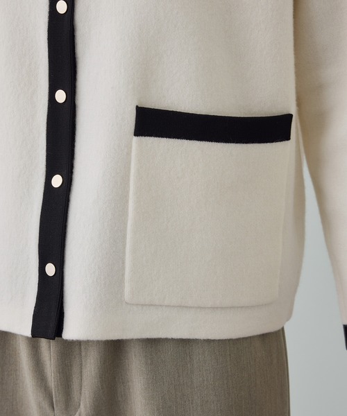 ROPE'(ロペ)の「接結ウールバイカラーニットカーディガン/イージーケア(カーディガン/ボレロ・レディース・ブラック/オフホワイト・FREE)」の17枚目の写真
