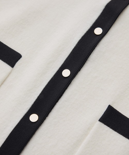 ROPE'(ロペ)の「接結ウールバイカラーニットカーディガン/イージーケア(カーディガン/ボレロ・レディース・ブラック/オフホワイト・FREE)」の18枚目の写真