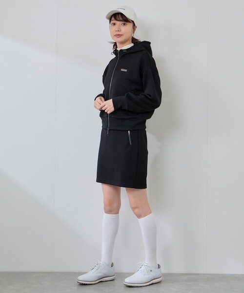 JUN&ROPE'（ジュンアンドロペ）の「ロゴキルト風ジャガードフーディーパーカー/セットアップ対応・UV/Oggi掲載（パーカー・レディース・ホワイト/ブラック/サックスブルー・S/L/M）」の17枚目の写真