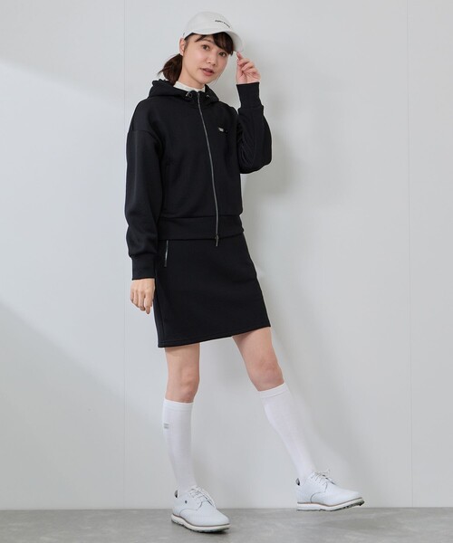 JUN&ROPE'（ジュンアンドロペ）の「ロゴキルト風ジャガードフーディーパーカー/セットアップ対応・UV/Oggi掲載（パーカー・レディース・ホワイト/ブラック/サックスブルー・S/L/M）」の18枚目の写真