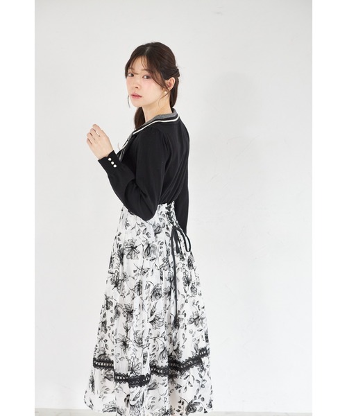 tocco closet（トッコ　クローゼット）の「【ZOZO限定】サイドボウタイネック配色ニットトップス（ニット/セーター・レディース・ブラック/ブルーグレー/オフホワイト・M）」の17枚目の写真