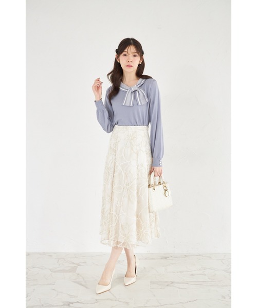 tocco closet（トッコ　クローゼット）の「【ZOZO限定】サイドボウタイネック配色ニットトップス（ニット/セーター・レディース・ブラック/ブルーグレー/オフホワイト・M）」の18枚目の写真