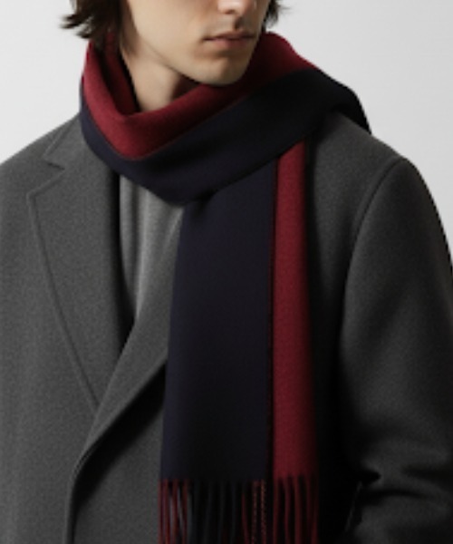 tk.TAKEO KIKUCHI（ティーケータケオキクチ）の「カシミヤ混マフラー（マフラー・メンズ・ブラック系1/ホワイト系4/ブラック系/ネイビー/オフホワイト/ブラック/ワイン系3・00）」の6枚目の写真