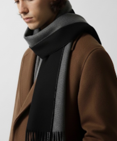 tk.TAKEO KIKUCHI（ティーケータケオキクチ）の「カシミヤ混マフラー（マフラー・メンズ・ブラック系1/ホワイト系4/ブラック系/ネイビー/オフホワイト/ブラック/ワイン系3・00）」の3枚目の写真