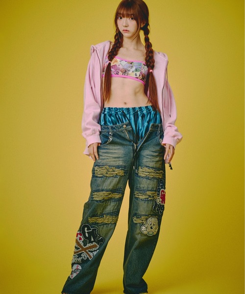 GALFY（ガルフィー）の「GALFY-ワッペンだらけデニム（デニムパンツ・メンズ・インディゴブルー/ブラウン/ブラック・L/XL）」の16枚目の写真