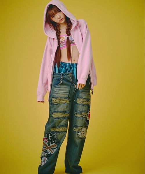 GALFY（ガルフィー）の「GALFY-ワッペンだらけデニム（デニムパンツ・メンズ・インディゴブルー/ブラウン/ブラック・L/XL）」の18枚目の写真