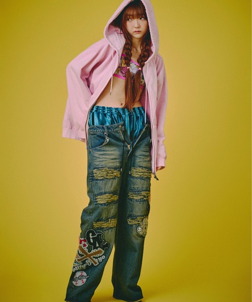 GALFY（ガルフィー）の「GALFY-ワッペンだらけデニム（デニムパンツ・メンズ・インディゴブルー/ブラウン/ブラック・L/XL）」の19枚目の写真