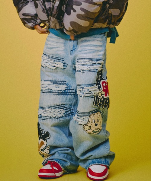 GALFY（ガルフィー）の「GALFY-ワッペンだらけデニム（デニムパンツ・メンズ・インディゴブルー/ブラウン/ブラック・L/XL）」の22枚目の写真