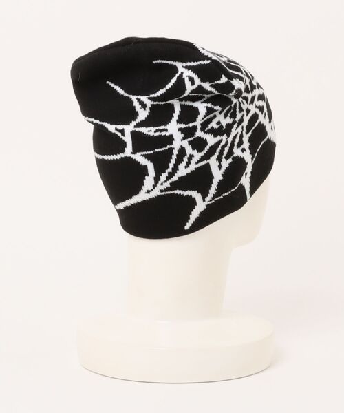 IZU】 スパイダーウェブデザイン ニットビーニー｜モノトーン