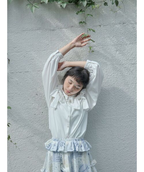 merry jenny（メリージェニー）の「double ribbon blouse（シャツ/ブラウス・レディース・オフホワイト/ブラック・FREE）」の21枚目の写真