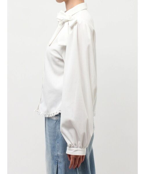 merry jenny（メリージェニー）の「double ribbon blouse（シャツ/ブラウス・レディース・オフホワイト/ブラック・FREE）」の7枚目の写真