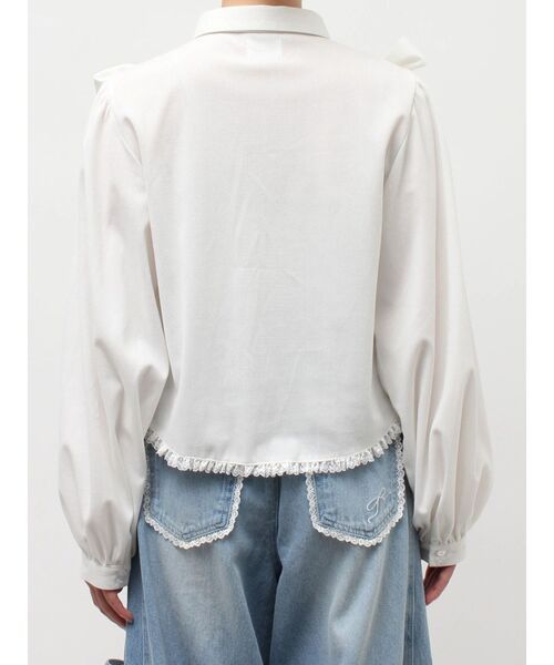 merry jenny（メリージェニー）の「double ribbon blouse（シャツ/ブラウス・レディース・オフホワイト/ブラック・FREE）」の8枚目の写真