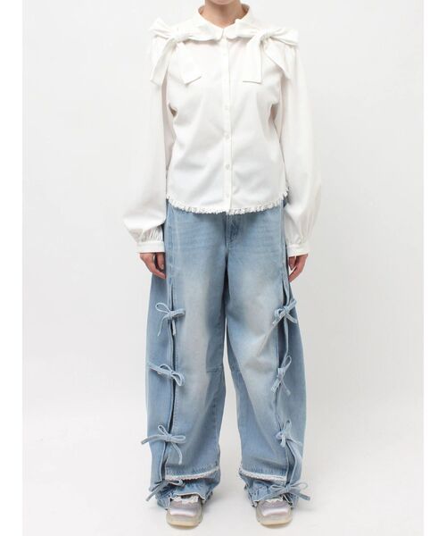 merry jenny（メリージェニー）の「double ribbon blouse（シャツ/ブラウス・レディース・オフホワイト/ブラック・FREE）」の13枚目の写真