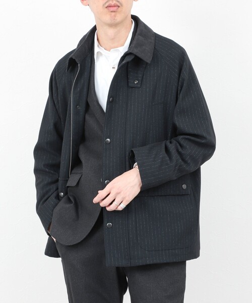 NOLLEY’S（ノーリーズ）の「《ビジカジ対応》【TECHTWEED】【SORONA】中綿ユーティリティジャケット 25AW（ブルゾン・メンズ・ブラック/グレー系その他/ネイビー/ブルー系その他・S/M/L/XL）」の4枚目の写真