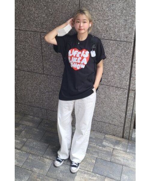 GRAVER（グレーバー）の「[ユニセックス]ライフラブハート半袖Tシャツ_ブラック（Tシャツ/カットソー・レディース・ブラック・X-LARGE/SMALL/MEDIUM/LARGE）」の6枚目の写真