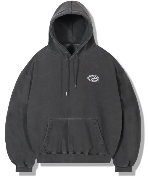 GUBIN(グビン)の「ピグメントオーバーサイズロゴフードパーカー - チャコール(パーカー・レディース・その他・MEDIUM/LARGE)」の1枚目の写真
