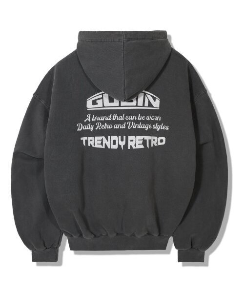GUBIN(グビン)の「ピグメントオーバーサイズロゴフードパーカー - チャコール(パーカー・レディース・その他・MEDIUM/LARGE)」の2枚目の写真