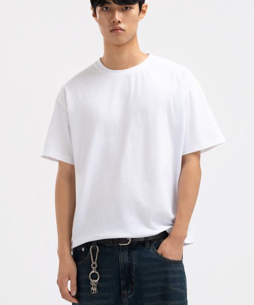 UNDEROFF(アンダーオフ)の「メンズ コットン 半袖 クロップTシャツ ホワイト(Tシャツ/カットソー・メンズ・ホワイト/ライトホワイト・MEDIUM/LARGE/X-LARGE)」の7枚目の写真