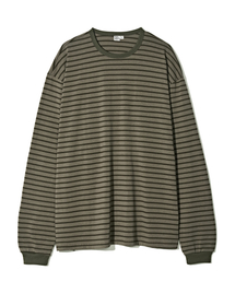 PARTIMENTO（パルティメント）の「クラシックストライプロングスリーブカーキ（Tシャツ/カットソー）」