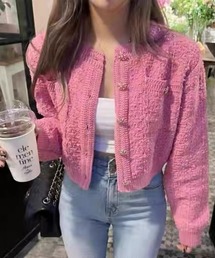 テーラードジャケット（ピンク/桃色系・ツイード）ファッション通販