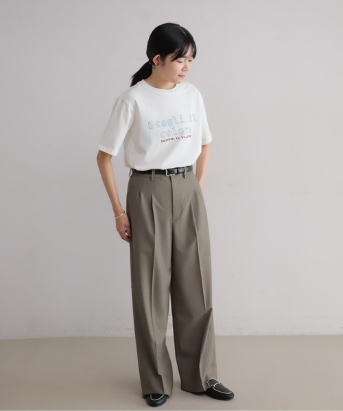 Blanc Bleu Minuit(ブランブルーミニュイ)の「2WAYトロ タックワイドパンツ(その他パンツ・レディース・カーキ/グレー・FREE)」の8枚目の写真