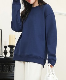 クルーネック 裏起毛 オーバーサイズ 長袖 スウェット