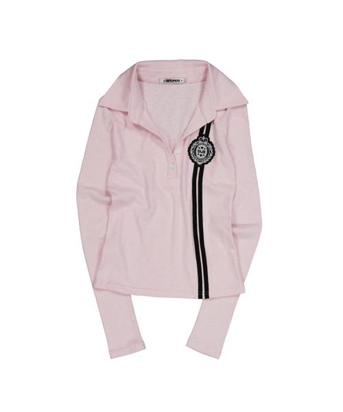SETUP-EXE（セットアップイーエックスイー）の「WAFFEN LINE COLLAR TEE / BABY PINK（ポロシャツ・レディース・その他・OS）」の2枚目の写真