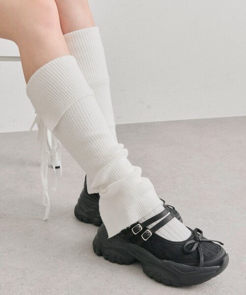 OLIVE des OLIVE（オリーブデオリーブ）の「レースバレエシューズ（スニーカー・レディース・オフホワイト/サックスブルー/ブラック・SMALL/MEDIUM/LARGE）」の22枚目の写真