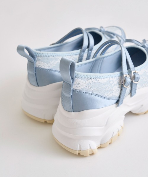 OLIVE des OLIVE（オリーブデオリーブ）の「レースバレエシューズ（スニーカー・レディース・オフホワイト/サックスブルー/ブラック・SMALL/MEDIUM/LARGE）」の8枚目の写真