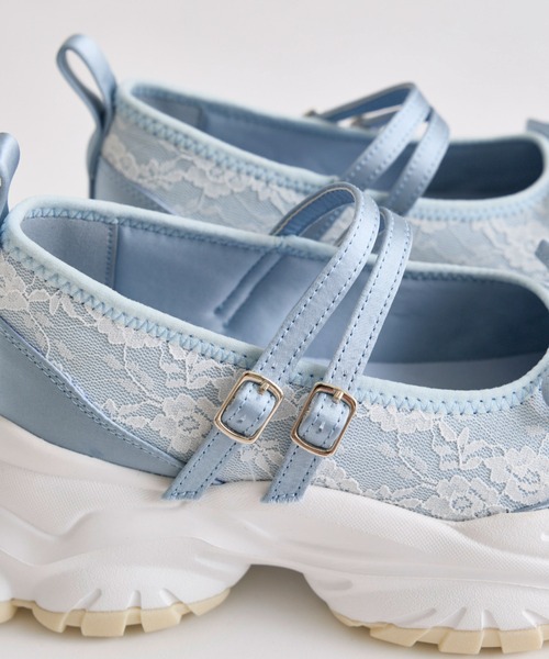 OLIVE des OLIVE（オリーブデオリーブ）の「レースバレエシューズ（スニーカー・レディース・オフホワイト/サックスブルー/ブラック・SMALL/MEDIUM/LARGE）」の11枚目の写真