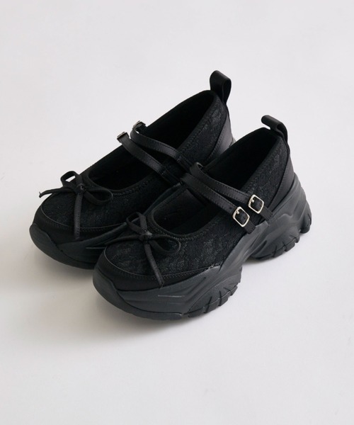 OLIVE des OLIVE（オリーブデオリーブ）の「レースバレエシューズ（スニーカー・レディース・オフホワイト/サックスブルー/ブラック・SMALL/MEDIUM/LARGE）」の12枚目の写真