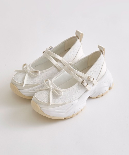 OLIVE des OLIVE（オリーブデオリーブ）の「レースバレエシューズ（スニーカー・レディース・オフホワイト/サックスブルー/ブラック・SMALL/MEDIUM/LARGE）」の13枚目の写真