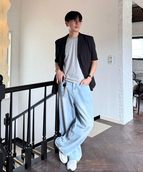 P.IN.O（ピインオ）の「コットンクロップ半袖Tシャツ-マッスルフィット（Tシャツ/カットソー・メンズ・グレー系その他/ブラック/ホワイト/チャコール/その他・MEDIUM/LARGE/SMALL）」の18枚目の写真