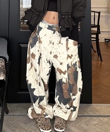 CANVAS+（キャンバスプラス）の「【CANVAS＋】カウ柄スーパールーズワイドパンツ（その他パンツ）」