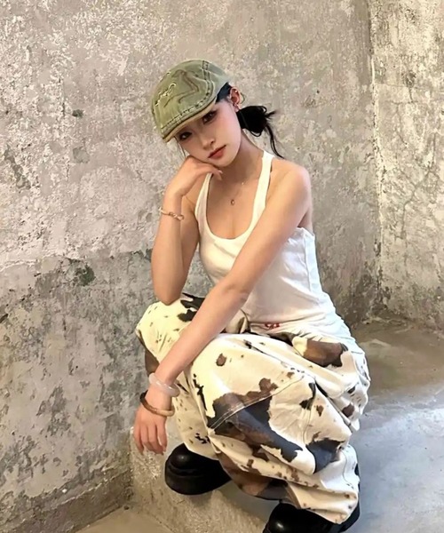 CANVAS+(キャンバスプラス)の「【CANVAS+】カウ柄スーパールーズワイドパンツ(その他パンツ・レディース・オフホワイト・3L/S/M/L)」の13枚目の写真
