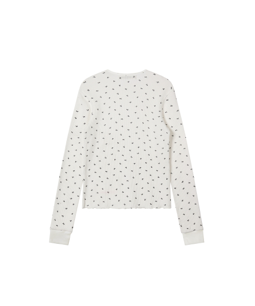 Rest&Recreation（レストアンドレクリエーション）の「LOGO PATTERN WAFFLE TOP - IVORY（Tシャツ/カットソー・レディース・その他・ONE）」の2枚目の写真