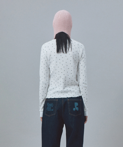 Rest&Recreation（レストアンドレクリエーション）の「LOGO PATTERN WAFFLE TOP - IVORY（Tシャツ/カットソー・レディース・その他・ONE）」の4枚目の写真