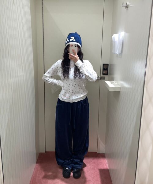 Rest&Recreation（レストアンドレクリエーション）の「LOGO PATTERN WAFFLE TOP - IVORY（Tシャツ/カットソー・レディース・その他・ONE）」の6枚目の写真