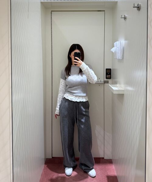 Rest&Recreation（レストアンドレクリエーション）の「LOGO PATTERN WAFFLE TOP - IVORY（Tシャツ/カットソー・レディース・その他・ONE）」の7枚目の写真