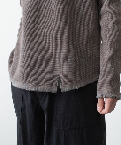 VEIN （ヴェイン）の「30//2 ワッフル ラグラン L/S TEE / 30//2 WAFFLE RAGLAN L/S TEE（Tシャツ/カットソー・メンズ・オフホワイト/カーキブラウン・2/1）」の10枚目の写真