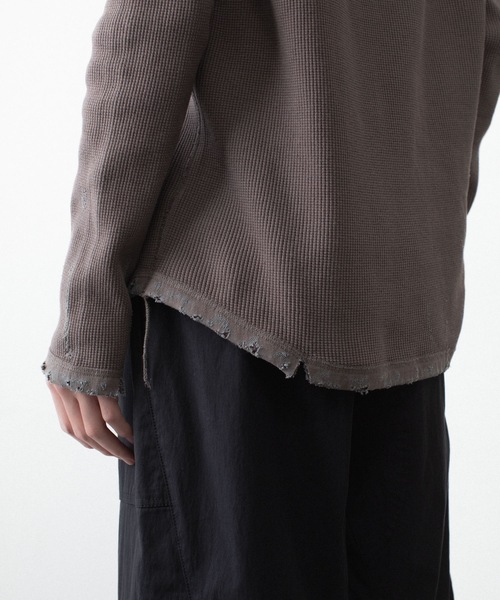VEIN （ヴェイン）の「30//2 ワッフル ラグラン L/S TEE / 30//2 WAFFLE RAGLAN L/S TEE（Tシャツ/カットソー・メンズ・オフホワイト/カーキブラウン・2/1）」の12枚目の写真