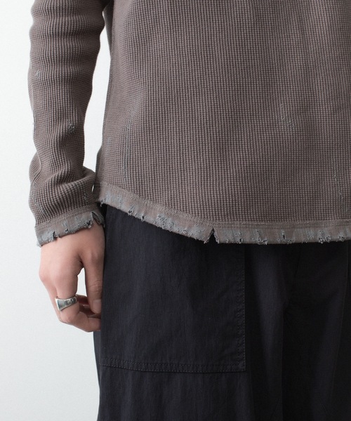 VEIN （ヴェイン）の「30//2 ワッフル ラグラン L/S TEE / 30//2 WAFFLE RAGLAN L/S TEE（Tシャツ/カットソー・メンズ・オフホワイト/カーキブラウン・2/1）」の13枚目の写真