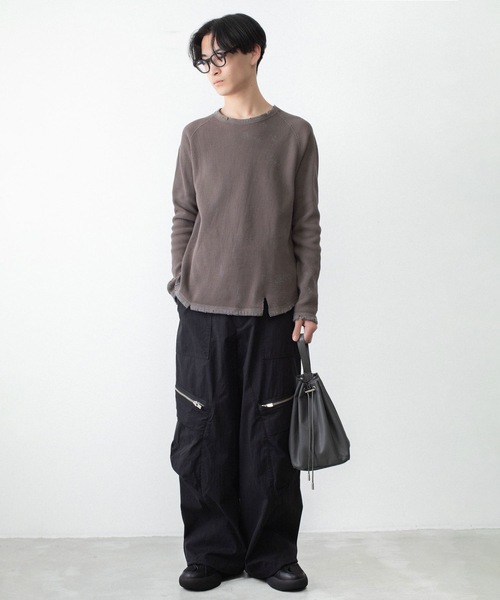 VEIN （ヴェイン）の「30//2 ワッフル ラグラン L/S TEE / 30//2 WAFFLE RAGLAN L/S TEE（Tシャツ/カットソー・メンズ・オフホワイト/カーキブラウン・2/1）」の15枚目の写真