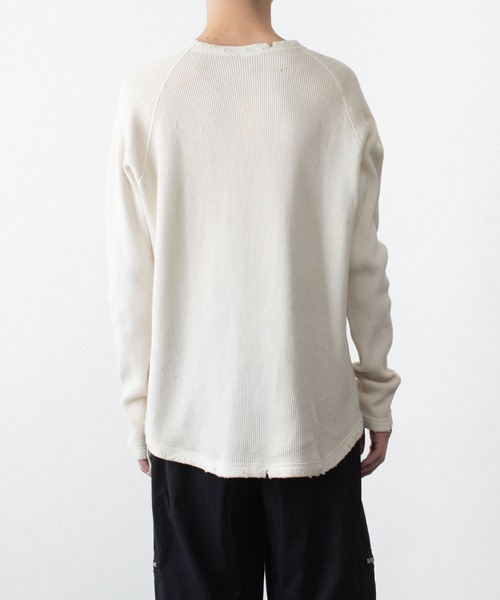 VEIN （ヴェイン）の「30//2 ワッフル ラグラン L/S TEE / 30//2 WAFFLE RAGLAN L/S TEE（Tシャツ/カットソー・メンズ・オフホワイト/カーキブラウン・2/1）」の21枚目の写真